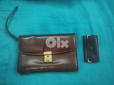 vintage genuine leather hand and key pouch