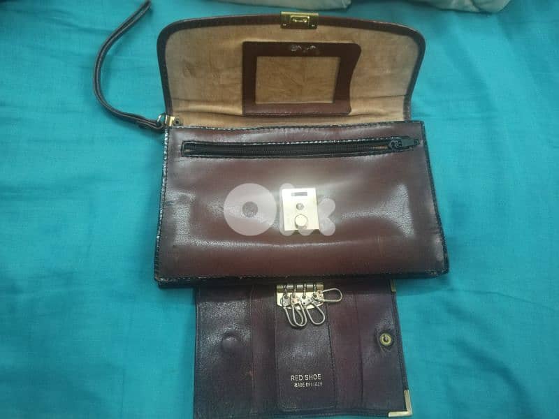 vintage genuine leather hand and key pouch 1