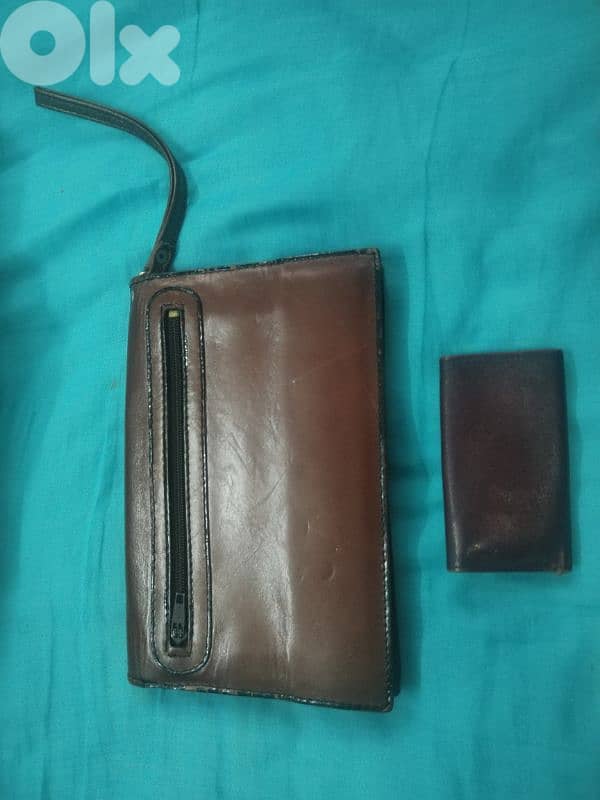 vintage genuine leather hand and key pouch 2