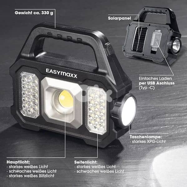 easymaxx solar work light 4