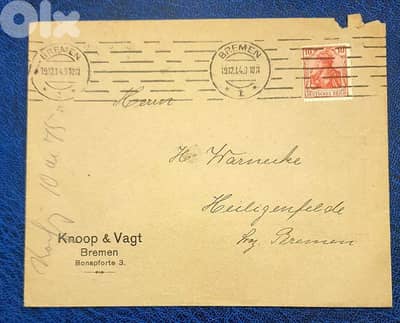 Germany Reich WW1 1914 posted cover to Bremen
