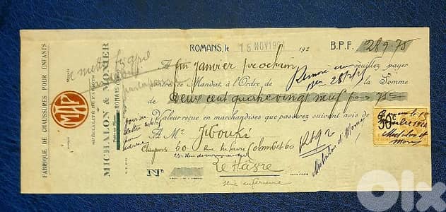 France 1924 Mandat À L'ordre old document