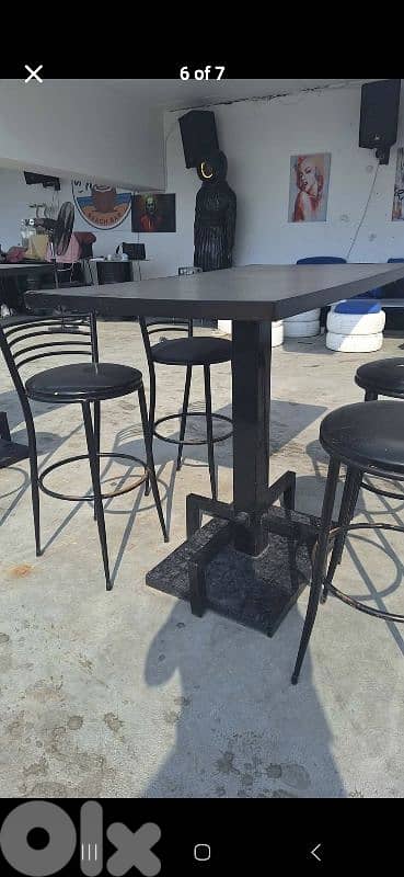 bar and tables and chairs