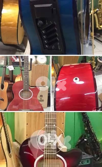 electro acoustic guitars غيتار خشب مع الكتريك
