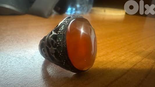 Beautiful Precious Agate and Emerald Ring