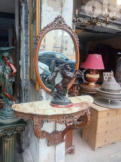 قنصول حفر خشب زان وج رخام مع مرايا