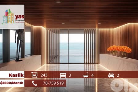 Kaslik/Sarba 243m2 | Rent | Many Floors | Sea View | New |SD