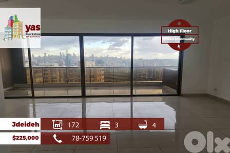 Jdeideh 172m2 | High Floor | Prime Location | City View | AA