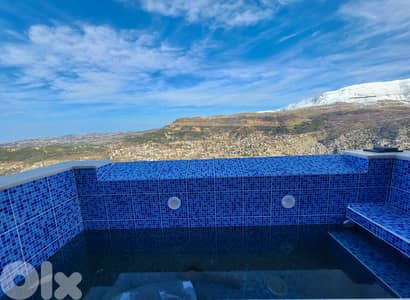 95 SQM Chalet in Zaarour, Metn with View + Terrace and Jacuzzi/ Pool