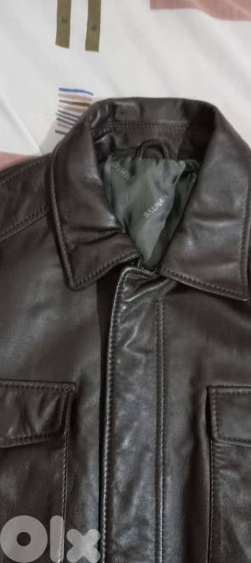 balmain Paris leather jacket for men's 5