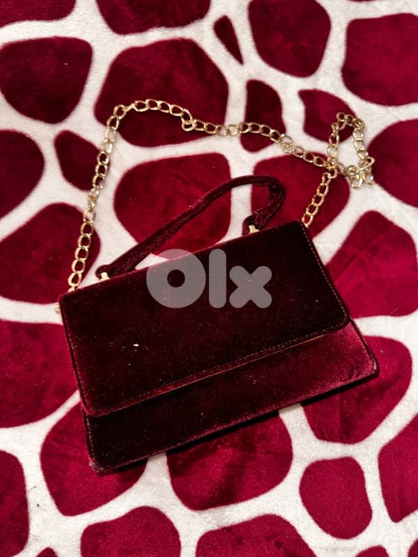 velvet burgundy bag 3