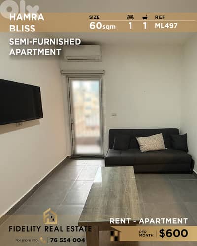 Apartment for rent in Hamra ML497 شقة  للإيجار في الحمرا