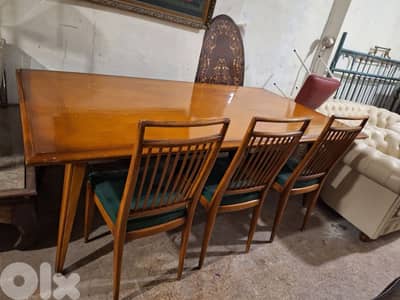 غرفة سفرة خمسينات مميزة ناعمة خشب سنديان انتيك رائعة جدا