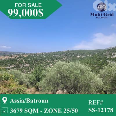 SS-12178 / Land for Sale in Asia Batroun , أرض للبيع في أسيا البترون