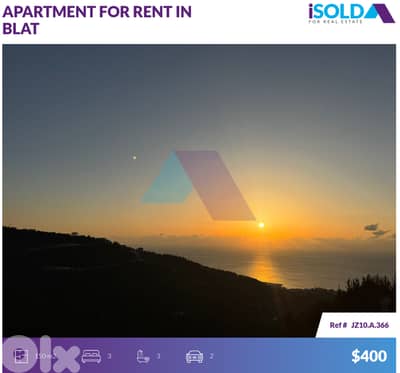 High-end finishing 150m2 apartment+sea view 4rent Blat-Jbeil -  بلاط