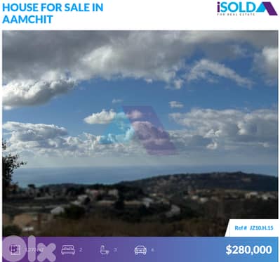 1270m2 Furnished Private House+Garden+Sea View 4sale in Aamchit -عمشيت