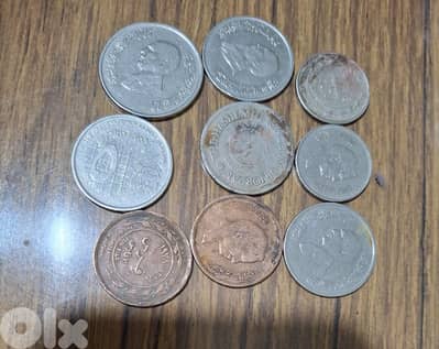 هذه عملات برونزية أردنية من قرش ١٠ فلس الملك حسين بن طلال