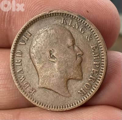 عملة عملات قديمة ربع أنّا هندي اثناء الملك جورج السابع سنة ١٩٠٤