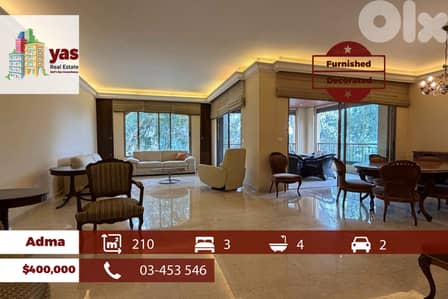 Adma 210m2 | Furnished | Decorated | Luxury | Calm Area | EH
