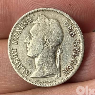 عملة عملات قديمة ٥٠ سنتيم الكونغو اثناء الاحتلال البلجيكي سنة ١٩٢٨