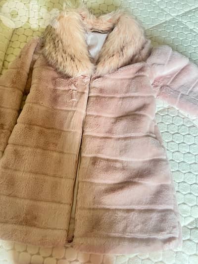 pink fure coat size S
