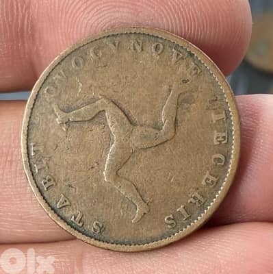 عملة قديمة نصف بنس جزيرة الرجال سنة ١٨٣٩ الملكة فكتوريا