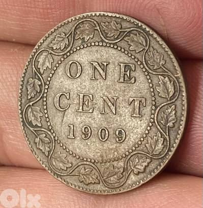 عملة قديمة واحد سنت كندي سنة ١٩٠٩ الملك ادوارد السابع