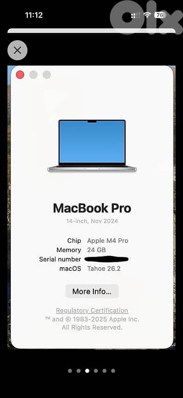 Macbook Pro 14" M4 Pro 24GB 512 SSD 2