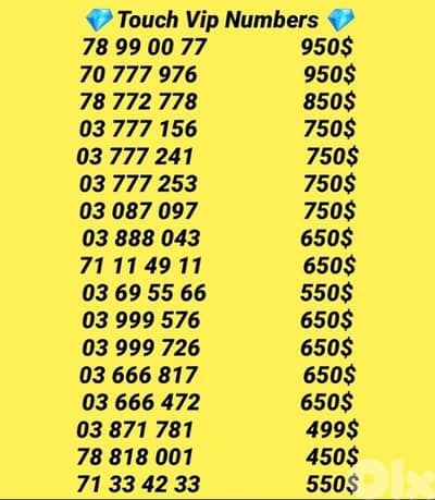 Vip numbers