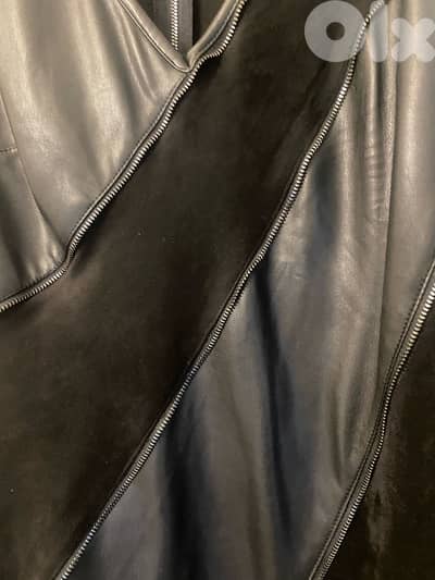 Black dress - short - brand jus d’orange - new - leather & suede