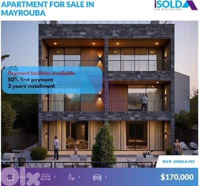 Payment Facilities,2 bedroom apartment+Garden+View 4sale in Mayrouba