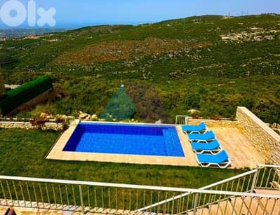 LUX Triplex villa+Garden-pool+view 4sale in Chebtine/batroun - البترون