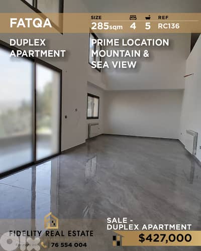 Apartment duplex for sale in Fatqa RC136 شقة  للبيع في فتقا