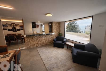 fully furnished with large terrace sea view