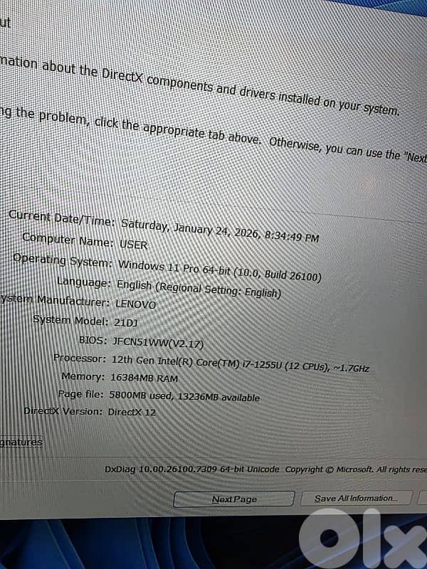 LENOVO THINKBOOK CORE I7 GENERATION 12 / TOUCH SCREEN 15.6/16G RAM 8