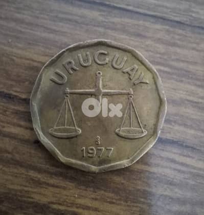 عملة من فئة 50 سنتسيموس من أوروغواي، سُكّت عام 1977
