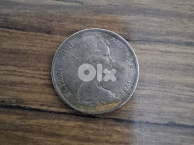 Australian 20 cent coin from 1980