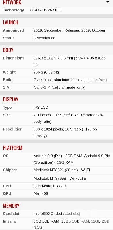 Lenovo tab M7 used - like new 1