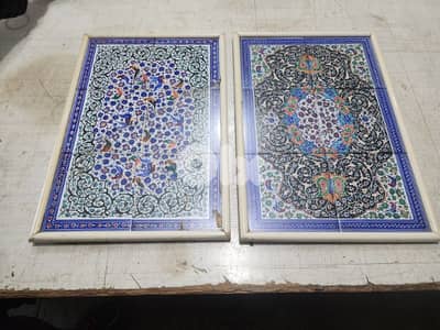 Persian-Style Hand-Painted Ceramic Tile Panels