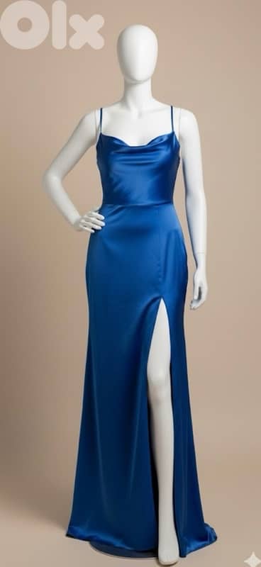 Elegant Long Blue Dress – Size S/M