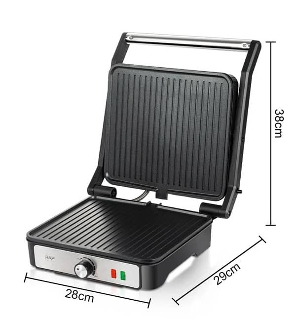 RAF 180° Electric Grill & Panini Maker 2000W – Open Box, Like New 1