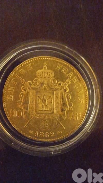 عملة فرنسية ذهب عيار 22  سعرها 6000  دولار