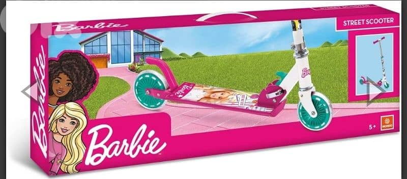 Mondo Barbie scooter pink 2 wheels, foldable, like new 2
