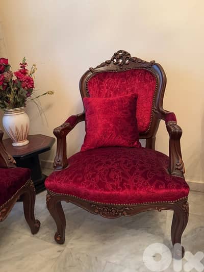 صالون جديييييد حالة ممتاز مش مستعمل قماش  من عند وردة خشب زين