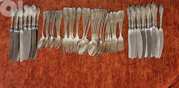 antique russian silverware cutlery set 6×12