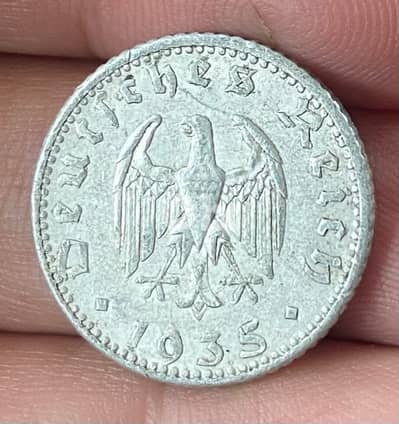 عملة قديمة ٥٠ فنغ الماني سنة ١٩٣٥ زمن النازية