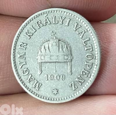 عملة قدية ١٠ فيلير المجر سنة ١٩٠٩