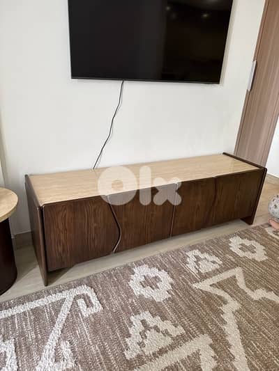 tv table travertine