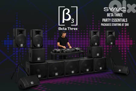 Beta Three Sound System - Loud Speakers and Subwoofers for RENT