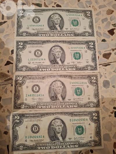 2 دولار تواريخ 2003-2009 الحبة 20$